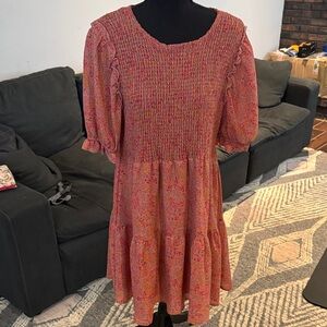 Wild Fable Pink Floral Midi Dress